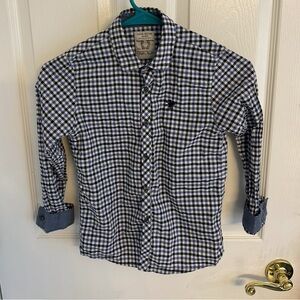 M•Custom British Design Navy and White Plaid Shirt
